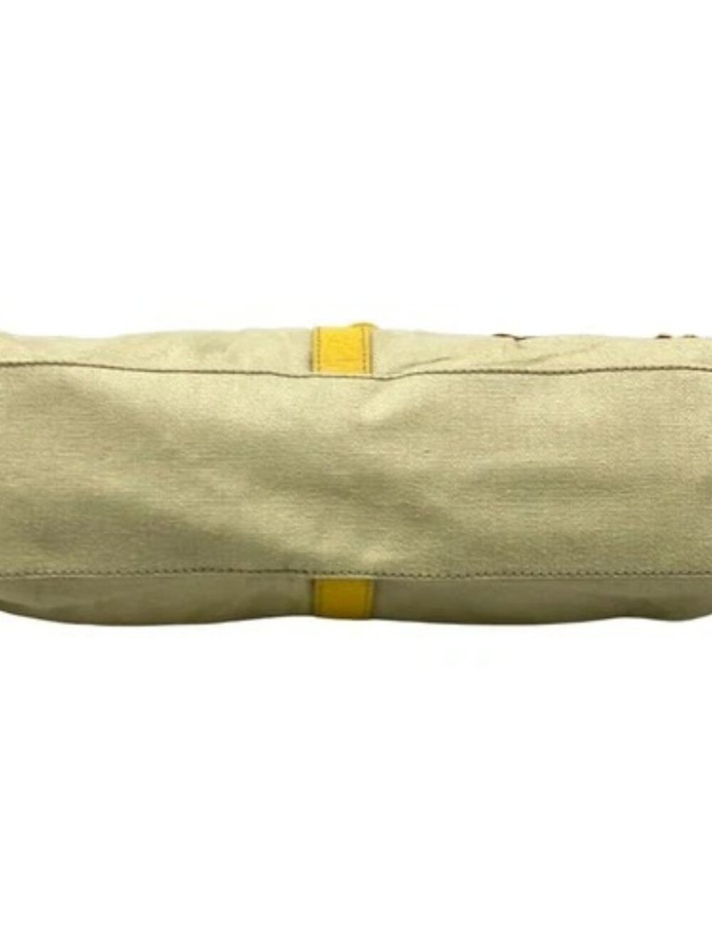 CELINE Lille - Beige Yellow Canvas Leather Tote Bag - Picture 5 of 16